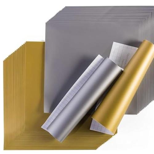 Cricut Vinil Permanente 0,3 × 4,5 m, 2 Rolos, Prata e Gold