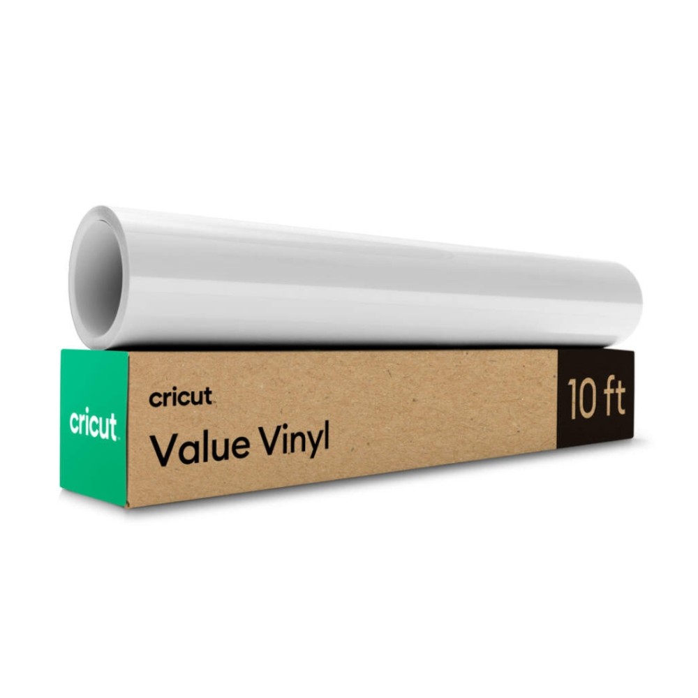 Vinil Adesivo Permanente, Cricut, Value Vinyl, 30,5 cm × 3 m, Acabamento Fosco, Branco, 2011103