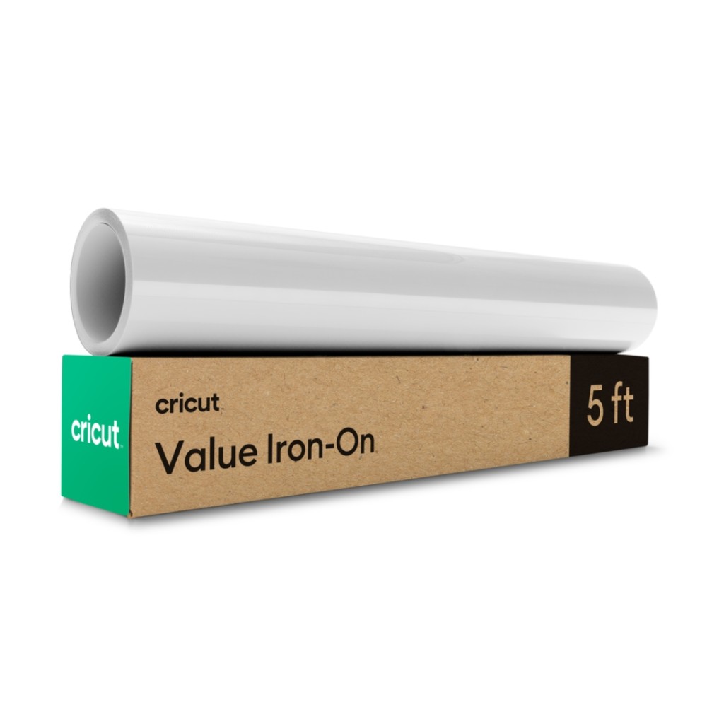 Vinil Termocolante, Cricut, Value Iron-On, 30,5 cm × 1,5 m, Transferência por Calor, Acabamento Fosco, Branco, 2011135