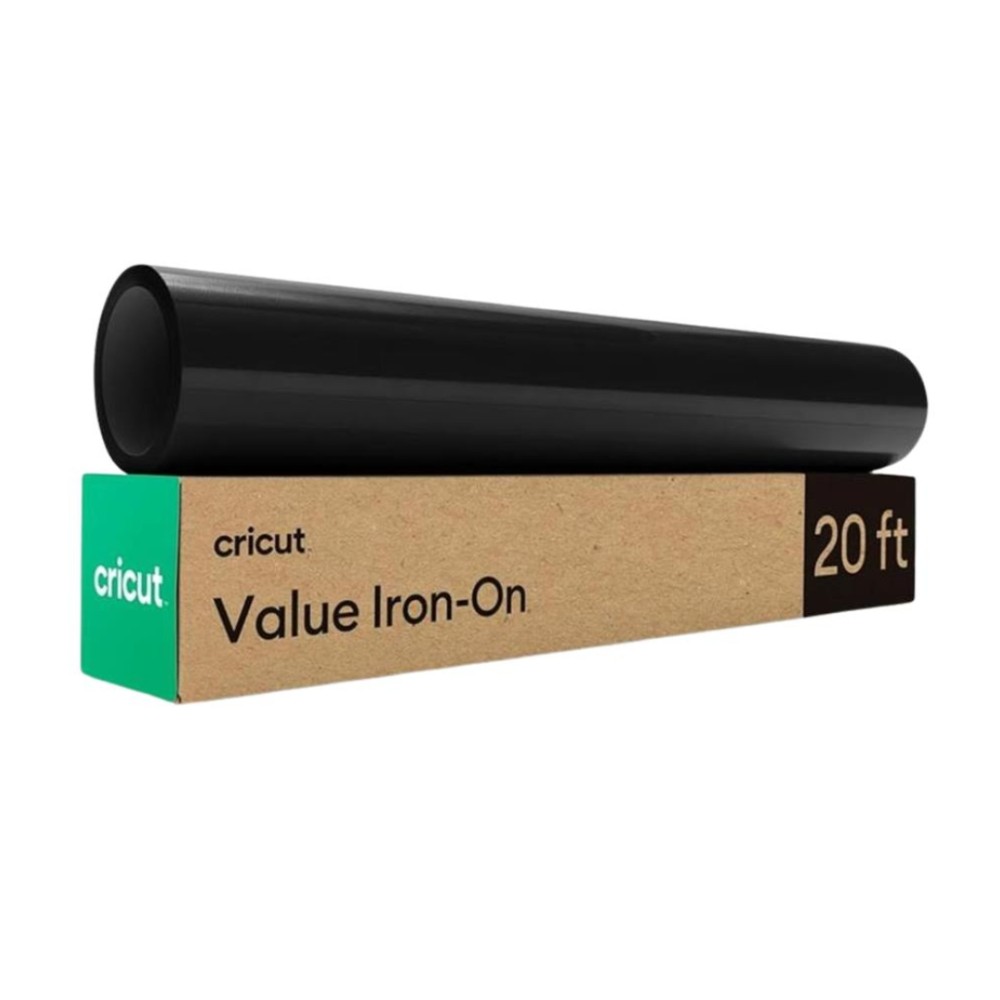 Vinil Termocolante, Cricut, Value Iron-On, 30,5 cm × 6,1 m, Transferência por Calor, Preto, 2010893