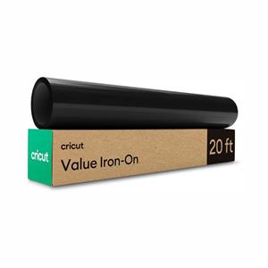 Cricut Value Iron-On , Vinil Termocolante , Preto (30,5 cm x 6,1 m) – HTV (Vinil de Transferência por Calor)