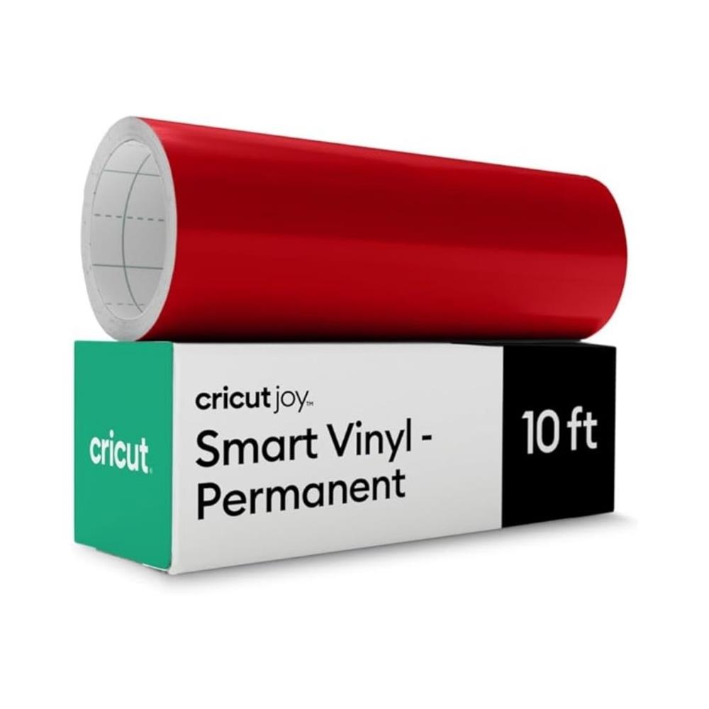 Cricut Vinil Permanente Smart para a máquina Cricut Joy , Vermelho (14 cm x 3 m) – cortes longos sem base.