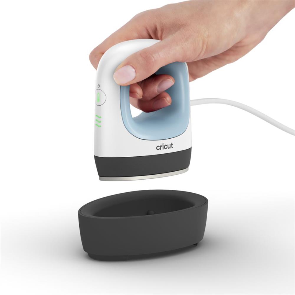 Prensa de Calor EasyPress Mini Cricut, Zen Blue 220V, 3 Níveis de Calor e Ponta de Precisão, Placa Cerâmica, Compacta e Leve